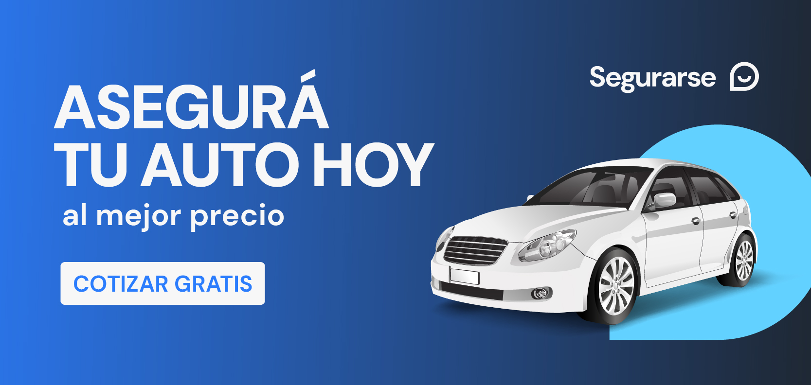 Imagen de un auto promocionando seguros al mejor precio y cotización online.